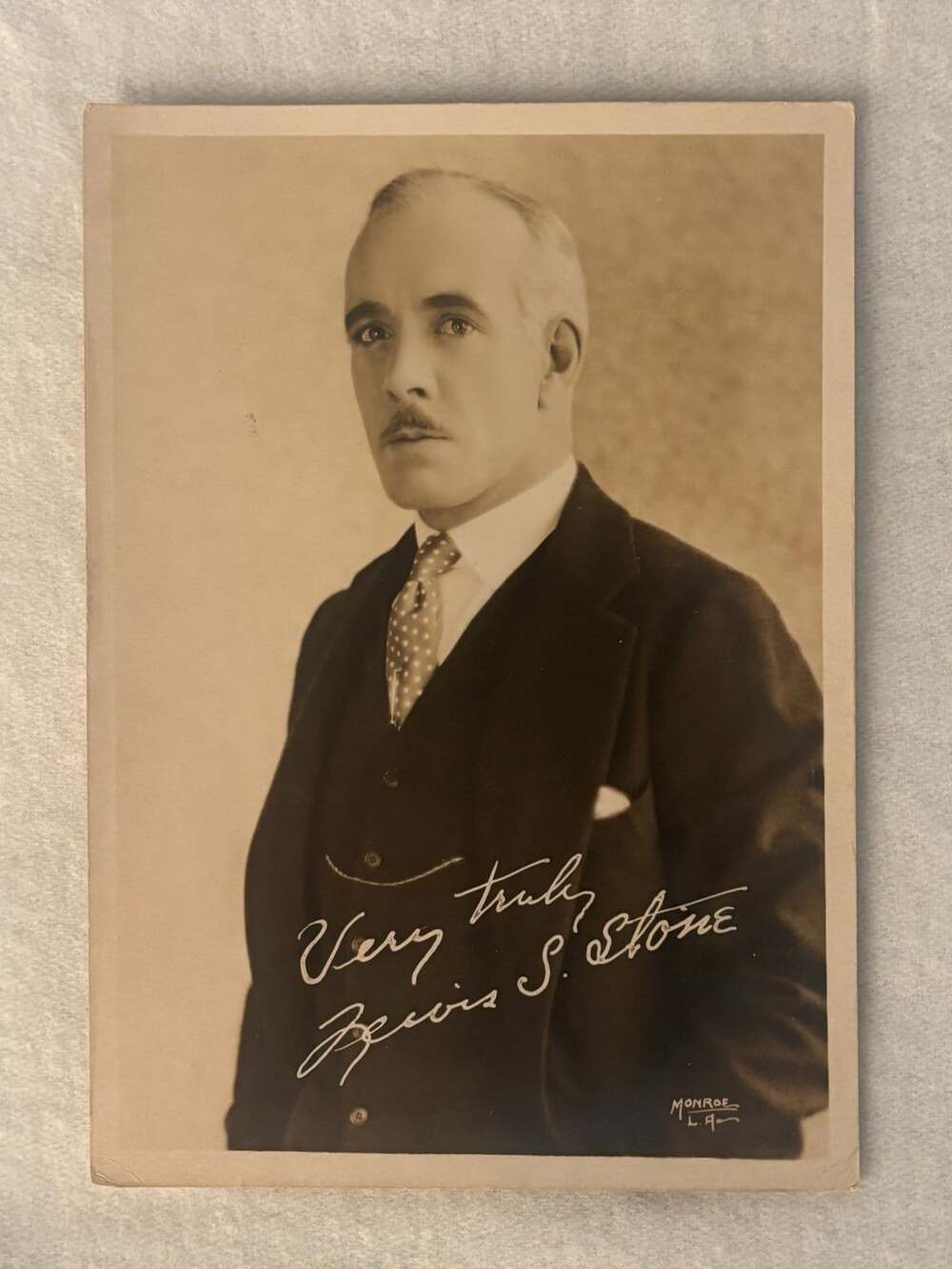 Lewis S. Stone Vintage 1920s Movie Actor Portrait Photograph